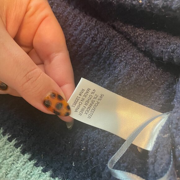 SO Colorblock Blue and White Women's Sweater Size L - Picture 4 of 6